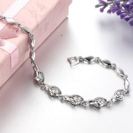 Bracciale In Titanio Placcato Platino Da Donna, Facile Da Usare