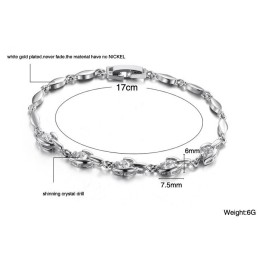 Bracciale In Titanio Placcato Platino Da Donna, Facile Da Usare