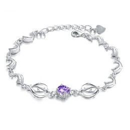 Bracciale In Titanio Placcato In Platino A Forma Di Delfino Da Donna, Modello Queen Of Quality