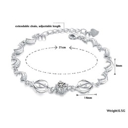 Bracciale In Titanio Placcato In Platino A Forma Di Delfino Da Donna, Modello Queen Of Quality
