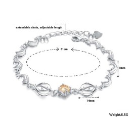 Bracciale In Titanio Placcato In Platino A Forma Di Delfino Da Donna, Modello Queen Of Quality