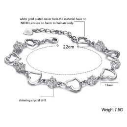 Bracciale Da Donna Di Alta Qualità In Titanio Placcato In Platino Con Diamante