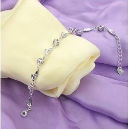 Bracciale Da Donna In Titanio Placcato In Platino Viola Con Diamanti, Di Fama Mondiale
