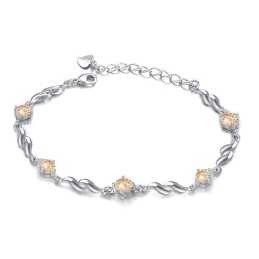 Bracciale Da Donna In Titanio Placcato Platino Viola Con Diamanti, Qualità E Quantità Garantite