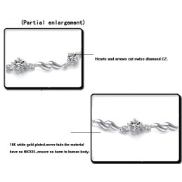 Bracciale Da Donna In Titanio Placcato Platino Viola Con Diamanti, Qualità E Quantità Garantite