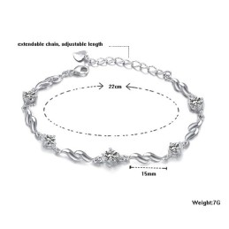 Bracciale Da Donna In Titanio Placcato Platino Viola Con Diamanti, Qualità E Quantità Garantite