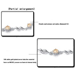 Bracciale Da Donna In Titanio Placcato Platino Viola Con Diamanti, Qualità E Quantità Garantite