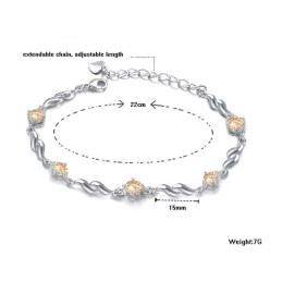 Bracciale Da Donna In Titanio Placcato Platino Viola Con Diamanti, Qualità E Quantità Garantite