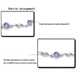 Bracciale Da Donna In Titanio Placcato Platino Viola Con Diamanti, Qualità E Quantità Garantite