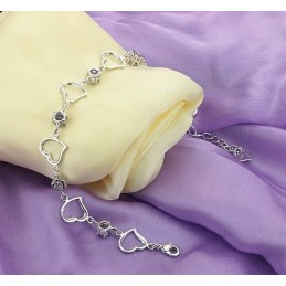 Bracciale Da Donna In Titanio Placcato In Platino, Elegante E Di Qualità Affidabile, Con Diamante Viola