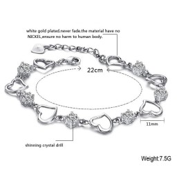 Bracciale Da Donna In Titanio Placcato In Platino, Elegante E Di Qualità Affidabile, Con Diamante Viola