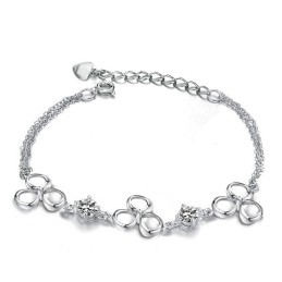 Bracciale Da Donna In Titanio Placcato Platino Di Qualità Superiore Con Cristallo Viola
