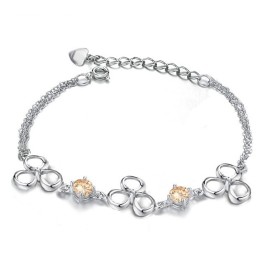 Bracciale Da Donna In Titanio Placcato Platino Di Qualità Superiore Con Cristallo Viola