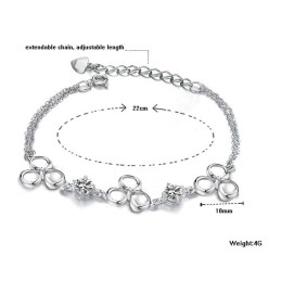 Bracciale Da Donna In Titanio Placcato Platino Di Qualità Superiore Con Cristallo Viola