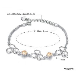 Bracciale Da Donna In Titanio Placcato Platino Di Qualità Superiore Con Cristallo Viola