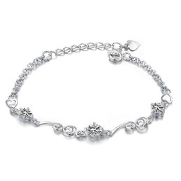 Bracciale Da Donna Di Alta Qualità In Titanio Placcato Platino Viola Con Diamante