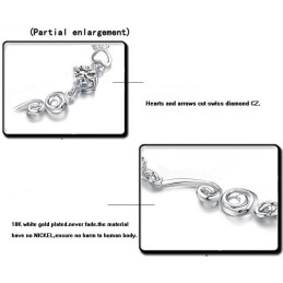 Bracciale Da Donna Di Alta Qualità In Titanio Placcato Platino Viola Con Diamante