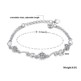 Bracciale Da Donna Di Alta Qualità In Titanio Placcato Platino Viola Con Diamante