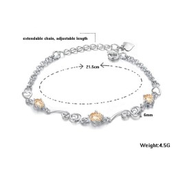 Bracciale Da Donna Di Alta Qualità In Titanio Placcato Platino Viola Con Diamante