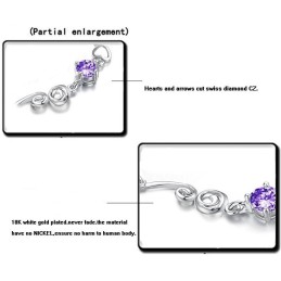 Bracciale Da Donna Di Alta Qualità In Titanio Placcato Platino Viola Con Diamante