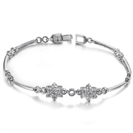 Bracciale Da Donna Di Qualità Queen Of Plum Flower Placcato In Platino E Titanio Con Diamanti