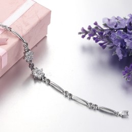 Bracciale Da Donna Di Qualità Queen Of Plum Flower Placcato In Platino E Titanio Con Diamanti
