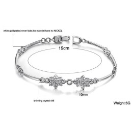 Bracciale Da Donna Di Qualità Queen Of Plum Flower Placcato In Platino E Titanio Con Diamanti