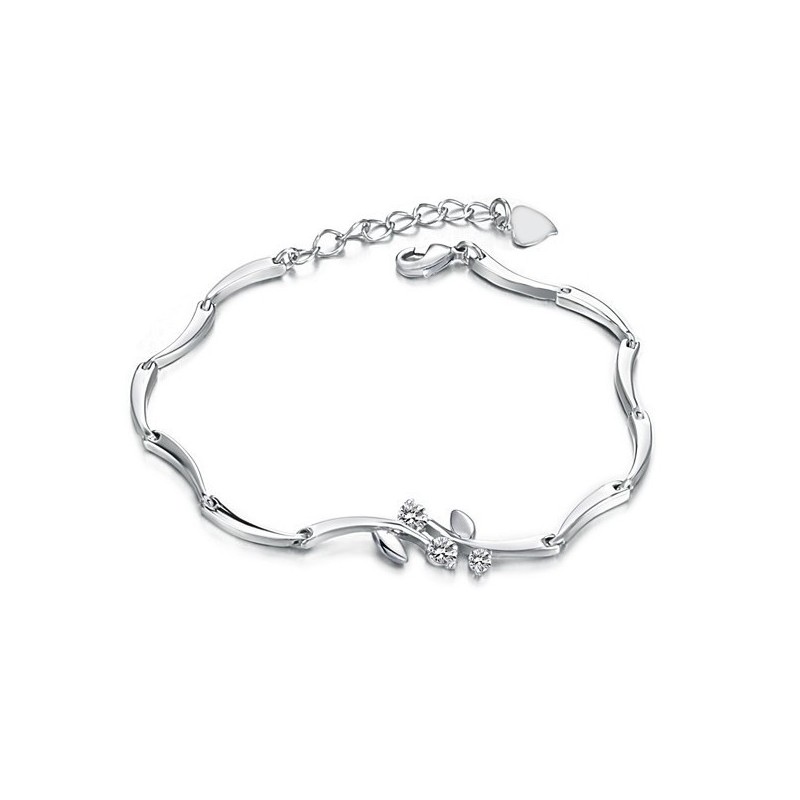 Bracciale Da Donna In Titanio Placcato In Platino Di Qualità Affidabile Con Strass Bracciale Da Donna In Titanio Placcato In Platino Di Qualità Affidabile Con Strass