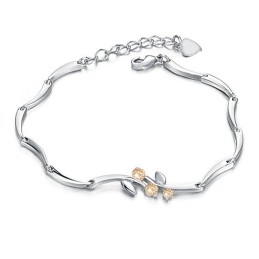 Bracciale Da Donna In Titanio Placcato In Platino Di Qualità Affidabile Con Strass