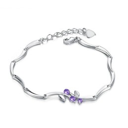Bracciale Da Donna In Titanio Placcato In Platino Di Qualità Affidabile Con Strass
