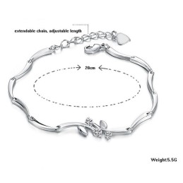 Bracciale Da Donna In Titanio Placcato In Platino Di Qualità Affidabile Con Strass