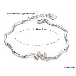 Bracciale Da Donna In Titanio Placcato In Platino Di Qualità Affidabile Con Strass