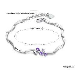 Bracciale Da Donna In Titanio Placcato In Platino Di Qualità Affidabile Con Strass
