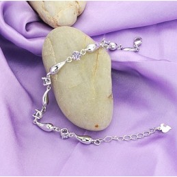 Bracciale Da Donna In Titanio Placcato In Platino Viola, Durevole Nell'Uso, Con Diamante