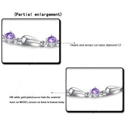 Bracciale Da Donna In Titanio Placcato In Platino Viola, Durevole Nell'Uso, Con Diamante