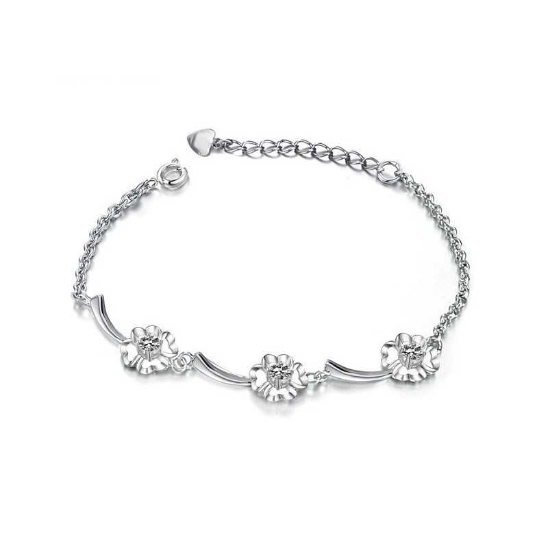 Bracciale Da Donna A Forma Di Trifoglio, Placcato In Platino E Titanio, Con Diamanti, Dalle Prestazioni Affidabili Bracciale Da Donna A Forma Di Trifoglio, Placcato In Platino E Titanio, Con Diamanti, Dalle Prestazioni Affidabili