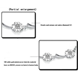 Bracciale Da Donna A Forma Di Trifoglio, Placcato In Platino E Titanio, Con Diamanti, Dalle Prestazioni Affidabili
