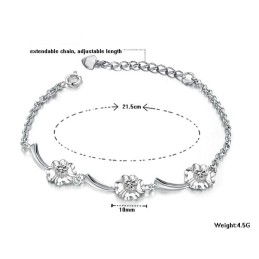 Bracciale Da Donna A Forma Di Trifoglio, Placcato In Platino E Titanio, Con Diamanti, Dalle Prestazioni Affidabili
