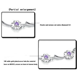 Bracciale Da Donna A Forma Di Trifoglio, Placcato In Platino E Titanio, Con Diamanti, Dalle Prestazioni Affidabili