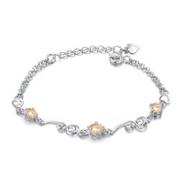 Bracciale Da Donna In Titanio Placcato Platino Con Strass, Qualità E Quantità Garantite