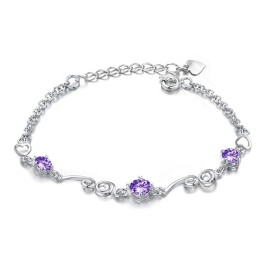 Bracciale Da Donna In Titanio Placcato Platino Con Strass, Qualità E Quantità Garantite
