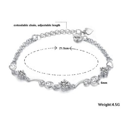 Bracciale Da Donna In Titanio Placcato Platino Con Strass, Qualità E Quantità Garantite