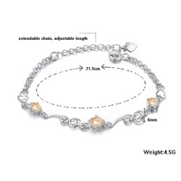 Bracciale Da Donna In Titanio Placcato Platino Con Strass, Qualità E Quantità Garantite