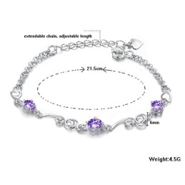 Bracciale Da Donna In Titanio Placcato Platino Con Strass, Qualità E Quantità Garantite
