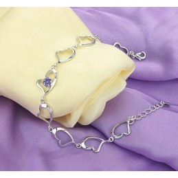 Bracciale Da Donna Di Alta Qualità In Titanio Placcato In Platino Con Diamante