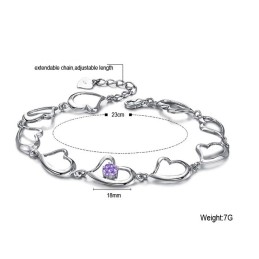 Bracciale Da Donna Di Alta Qualità In Titanio Placcato In Platino Con Diamante