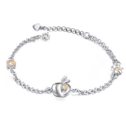 Bracciale Da Donna In Titanio Placcato Platino Con Reputazione Affidabile E Strass