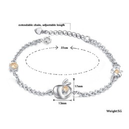Bracciale Da Donna In Titanio Placcato Platino Con Reputazione Affidabile E Strass