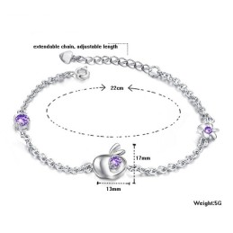 Bracciale Da Donna In Titanio Placcato Platino Con Reputazione Affidabile E Strass