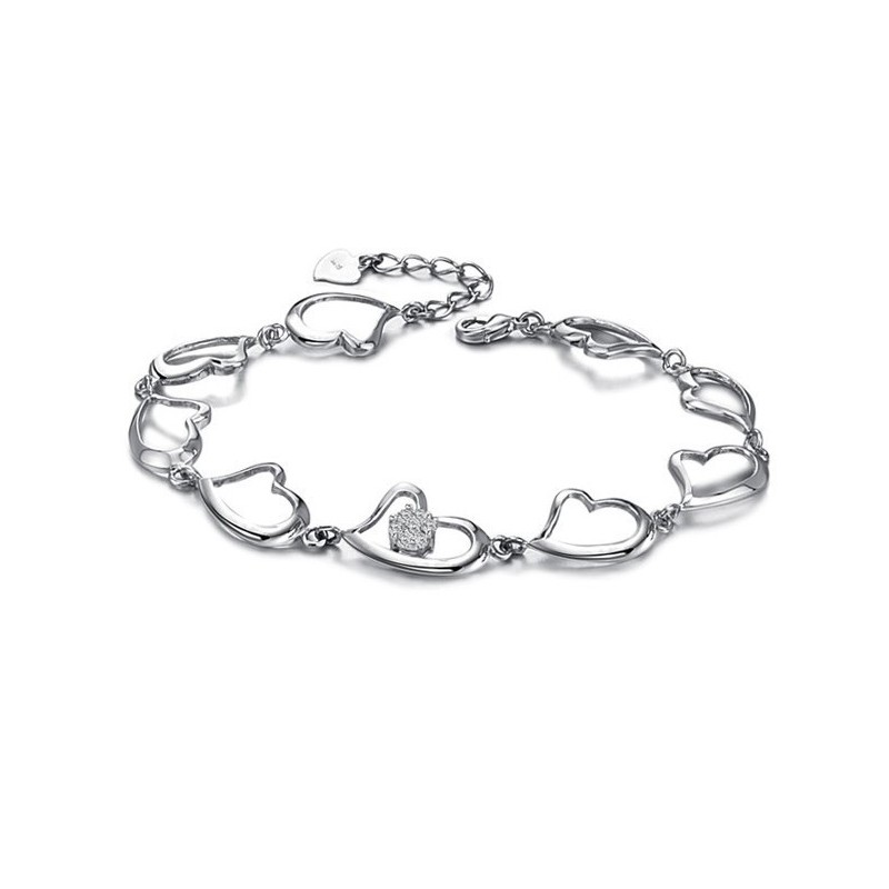 Bracciale Da Donna In Titanio Placcato Platino Con Diamanti, Qualità E Quantità Garantite Bracciale Da Donna In Titanio Placcato Platino Con Diamanti, Qualità E Quantità Garantite